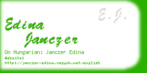 edina janczer business card